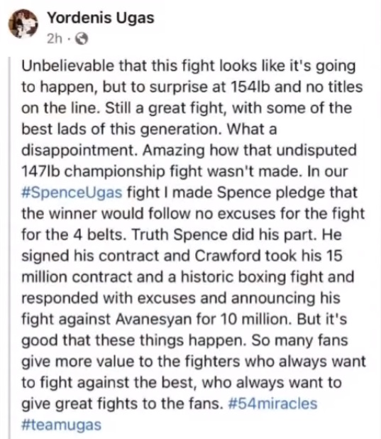 Yordenis Ugas Takes Another Jab At Crawford image 1